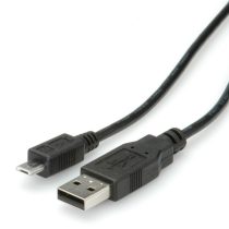 ROLINE Kábel USB 2.0 A - Micro USB B, 1,8m, fekete