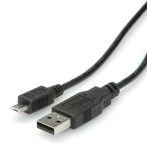 ROLINE Kábel USB 2.0 A - Micro USB B,   3m , fekete