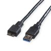 ROLINE Kábel USB 3.2 Gen 1 A - Micro B, M/M, 3 m , fekete