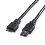 ROLINE Kábel USB 3.2 Gen 1, A - Micro B, M/M, 3 m , fekete