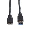 ROLINE Kábel USB 3.2 Gen 1 A - Micro B, M/M, 3 m , fekete