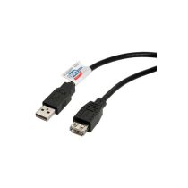 ROLINE Kábel USB 2.0 A hosszabbító, 0,8m , fekete