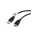 ROLINE Kábel USB 2.0 A hosszabbító, 1,8m , fekete