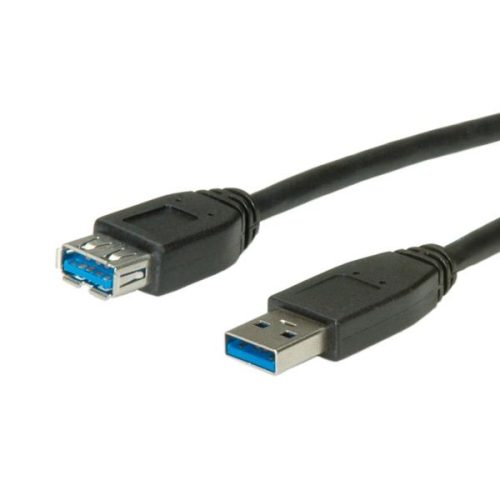 ROLINE Kábel USB 3.2 Gen 1 A hosszabbító,   0,8m, fekete