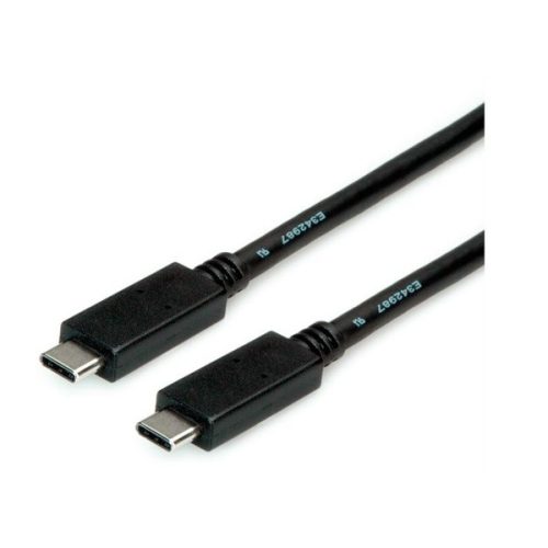ROLINE Kábel USB 3.2 Gen 2 C - C, M/M, 10Gbit/s, PD (Power Delivery) 20V5A - 100W, Emark-al, 2m, fekete