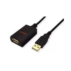 ROLINE Kábel USB 2.0 USB-A - USB-A M/F,  5m, fekete