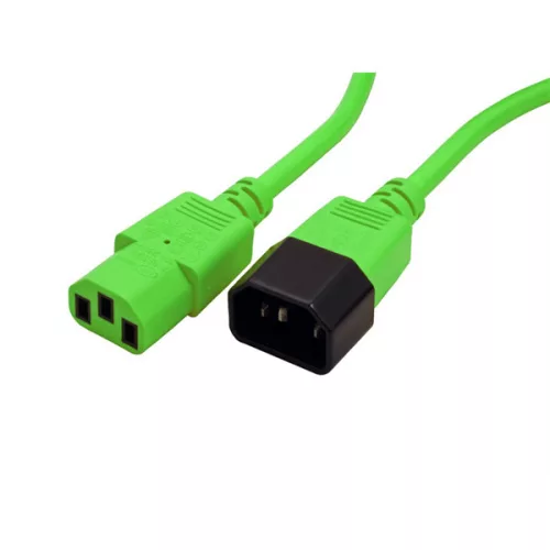 ROLINE Tápkábel, C13-C14,   1,8m, zöld