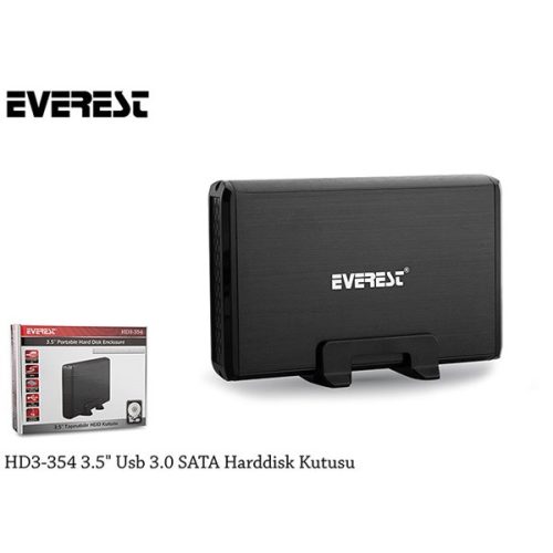 Everest Külső HDD Ház 2.5"-3,5" - HD3-354 (USB-A 3.0, Max.: 2TB, ezüst)