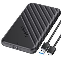   Orico Külső HDD/SSD Ház 2.5" - 25PW1-U3-BK (USB-A 3.0, Max. 7-9,5 mm, Max.: 4TB, fekete)