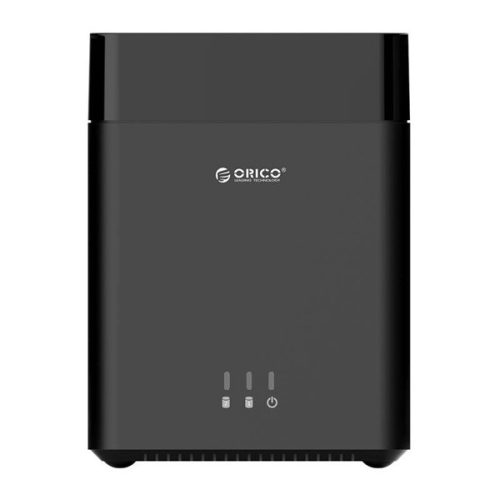Orico Külső HDD tároló 3.5" - DS200C3-EU-BK (2 fiók, USB-C 3.1 Gen1, Max.: 2x16TB, fekete)