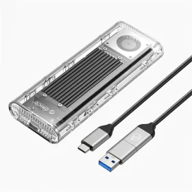   Orico Külső M.2 ház - TCM2-G20-BK (USB-A -> M.2 NVMe(M-key; B&M Key), Max.: 8TB, 20 Gbps, fekete)
