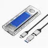 Orico Külső M.2 ház - TCM2-G20-BL (USB-A -> M.2 NVMe(M-key; B&M Key), Max.: 8TB, 20 Gbps, kék)