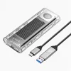 Orico Külső M.2 ház - ORICO-TCM2-U4-BK-BP (USB-C 4 -> M.2 NVMe, Max.: 8TB, 40 Gbps, fekete)