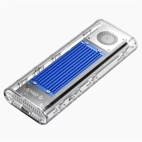  Orico Külső M.2 ház - ORICO-TCM2-U4-BL-BP (USB-C 4 -> M.2 NVMe, Max.: 8TB, 40 Gbps, kék)