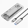 Orico Külső M.2 ház - ORICO-TCM2-U4-SV-BP (USB-C 4 -> M.2 NVMe, Max.: 8TB, 40 Gbps, szürke)
