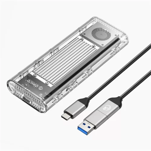 Orico Külső M.2 ház - ORICO-TCM2-U4-SV-BP (USB-C 4 -> M.2 NVMe, Max.: 8TB, 40 Gbps, szürke)