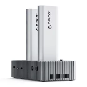   Orico M.2 SSD Dokkoló - IT28N-C-EU (2xM.2 NVMe -> USB-A/C, Max.: 8 TB, Klón funkció, Max.: 40Gbps, szürke)