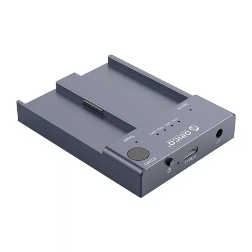 Orico M.2 SSD Dokkoló - M2P2-C3-C-EU (2xM.2 NVMe -> USB-A/C, Max.: 2TB, Offline Klón funkció, Max.: 10Gbps, szürke)