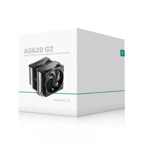 DeepCool CPU Cooler - AG620 G2 (29,22 dB; max, 119,08 m3/h; 4pin csatlakozó, 6 db heatpipe, 12cm, PWM)