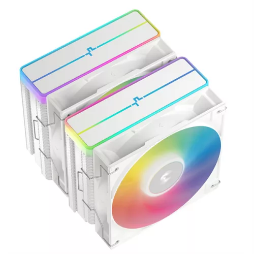 DeepCool CPU Cooler - AG620 WH ARGB V2 (29,4 dB; max, 115,32 m3/h; 4pin csatlakozó, 6 db heatpipe, 12cm, PWM, fehér)