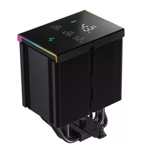 DeepCool CPU Cooler - AK500 DIGITAL PRO (28dB; max, 103,45 m3/h; 4pin csatlakozó, 5 db heatpipe, 12cm, PWM, fekete, RGB)