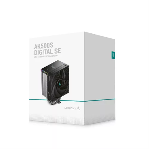 DeepCool CPU Cooler - AK500S DIGITAL SE (28dB; max, 117,21 m3/h; 4pin csatlakozó, 5 db heatpipe, 12cm, PWM)