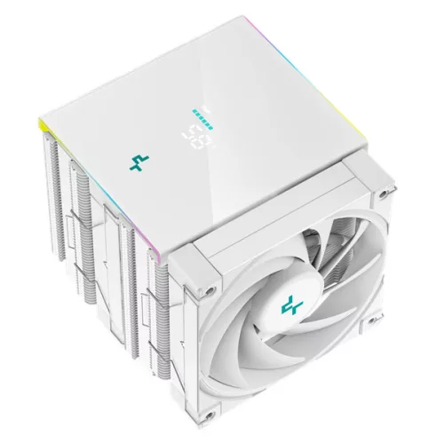 DeepCool CPU Cooler - AK620 DIGITAL SE WH (28 dB; max, 117,21 m3/h; 4pin csatlakozó, 6 db heatpipe, 2x12cm, PWM, RGB)