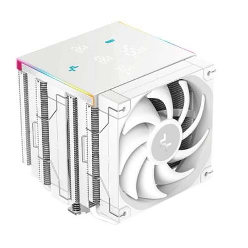 DeepCool CPU Cooler - AK620 DIGITAL PRO WH (25 dB; max, 103,45 m3/h; 4pin csatlakozó, 6 db heatpipe, 2x12cm, PWM, fehér)