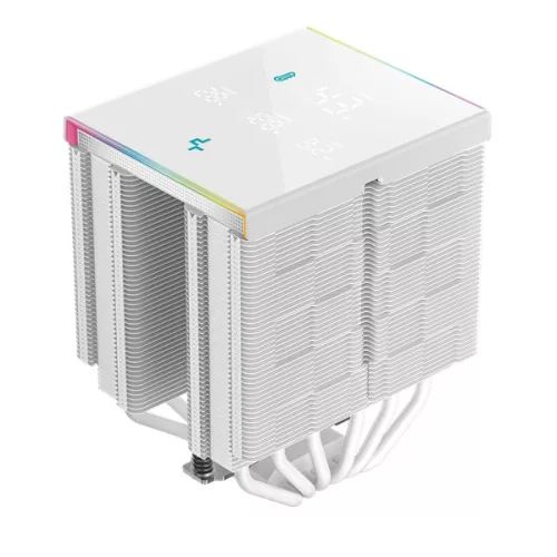 DeepCool CPU Cooler - AK620 DIGITAL PRO WH (25 dB; max, 103,45 m3/h; 4pin csatlakozó, 6 db heatpipe, 2x12cm, PWM, fehér)