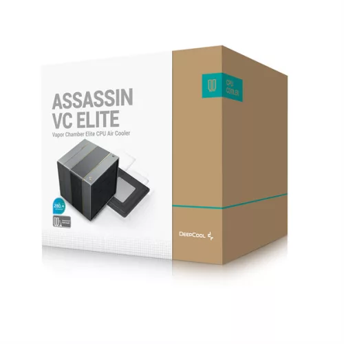 DeepCool CPU Cooler - ASSASSIN VC ELITE (max. 20,5dB; 104,06 m3/h; 4pin, 7 db heatpipe, 1x12cm, 1x14cm, PWM)