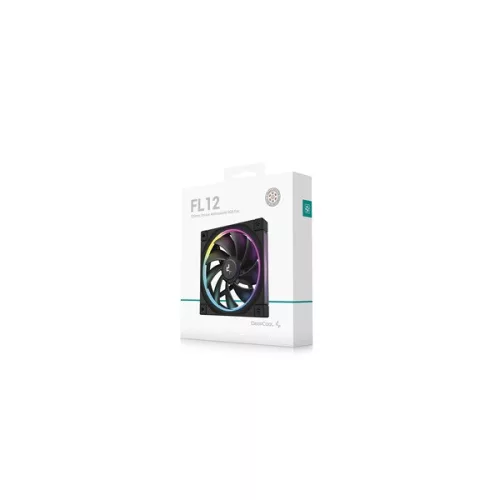 DeepCool Cooler 12cm - FL12 (32dB; max.93,44 m3/h; 12cm, 3pin csatlakozó; hydro bearing, ház hűtésre, RGB, PWM)