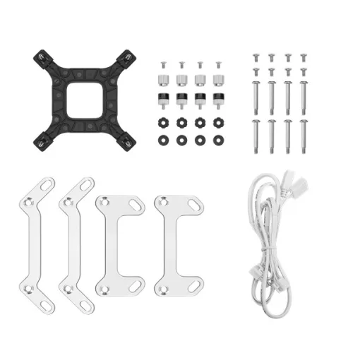 DeepCool CPU Water Cooler - LD240 WH (max 21dB; max. 122,39 m3/h; 2x12cm, LED kijelző, fehér)