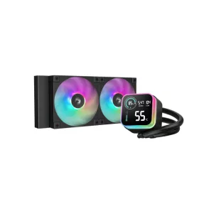   DeepCool CPU Water Cooler - LQ240 (max 21dB; max. 122,39 m3/h; 2x12cm, LED kijelző, fekete)