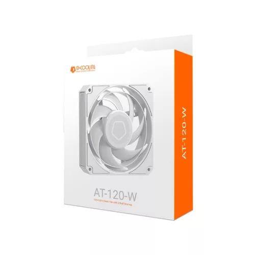 ID-Cooling Cooler 12cm - AT-120-W (36,5dB, max.141,01 m3/h, 4pin, PWM, 12cm, fehér)