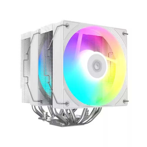 ID-Cooling CPU Cooler - FROZN A620 PRO SE ARGB WH (27,2dB; max 98,54 m3/h; 4Pin csatlakozó, 6 db heatpipe, 2x12cm, PWM)