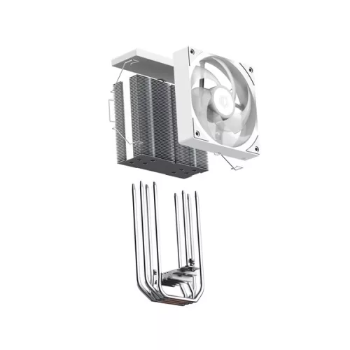 ID-Cooling CPU Cooler - SE-214-XT V2 ARGB WHITE (27,7dB; max. 98,54 m3/h; 4pin, 4 db heatpipe, 12cm, PWM, A-RGB, fehér)