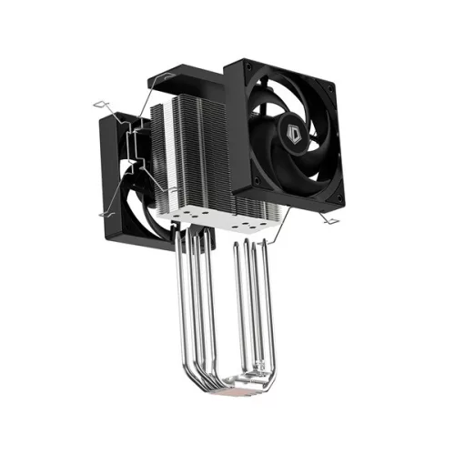 ID-Cooling CPU Cooler - SE-214-XT V2 PLUS (27,2dB; max. 98,54 m3/h; 4pin, 4 db heatpipe, 2x12cm, PWM)