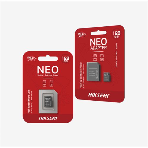 Hikvision HIKSEMI MicroSD kártya - NEO 64GB microSDXC™, Class 10 and UHS-I, TLC  + Adapter