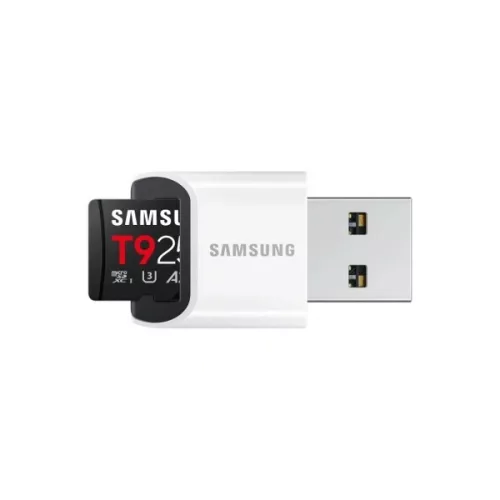 Samsung Memóriakártya - MB-MH256TB/WW (T9, 256GB, microSDXC, UHS-I, U3, V30, A2, R200/W130, USB kártyaolvasó)