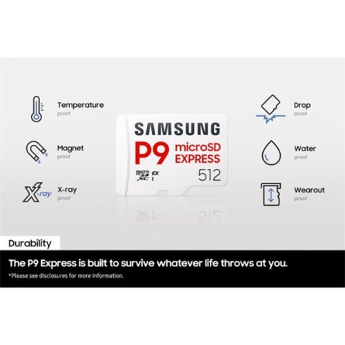 Samsung MicroSD kártya - 256GB MB-MK256T/WW (P9, Class10, PCIe Gen3.0x1, NVMe 1.3, SD 7.1, UHS-I)