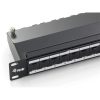 Equip Patch panel - 326624 (24 port, Cat6A, 1U, árnyékolt, fekete)