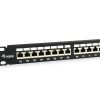 Equip Patch panel - 326625 (24 port, Cat6A, 1U, árnyékolt, fekete)