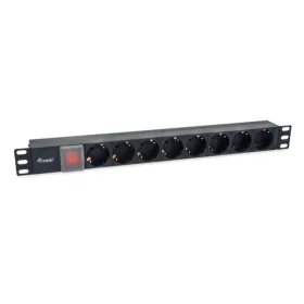   Equip Hálózati Elosztó - 333286 (C14, 8 Schuko, Rack 1U, 1,8m kábel, fekete)