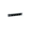 Equip Hálózati Elosztó - 333311 (C14, 4x Schuko, Rack 1U, 1,8m kábel, aluminium, fekete)