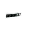 Equip Hálózati Elosztó - 333315 (C14, 7x Schuko/2x USB, Rack 1U, 1,8m kábel, aluminium, fekete)