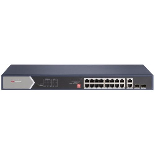 Hikvision Switch PoE - DS-3E0520HP-E (16 port 1000Mbps, 225W, 2x RJ45, 2xSFP)