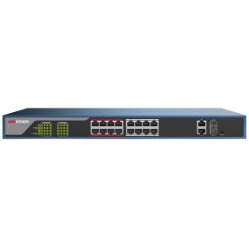   Hikvision Switch PoE - DS-3E1318P-EI (16 port 100Mbps, 230W, 2xRJ45 1000Mbps, 2xSFP 1000Mbps)