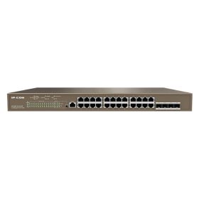   IP-COM Switch Vezérelhető PoE - G5328P-24-410W (L3; 24x1Gbps + 4xSFP port; 24 af/at PoE+ port; 370W; rack-mount)