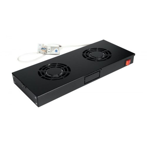 Equip Rackszekrény kiegészítő - EZF-2-B Fan Module, 2 Fans, Black