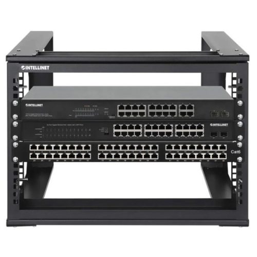 Manhattan Rackszekrény - 19" nyitott fali kivitel (6U, 360 (h) x 500 (w) x 450 (d) mm, Fekete)